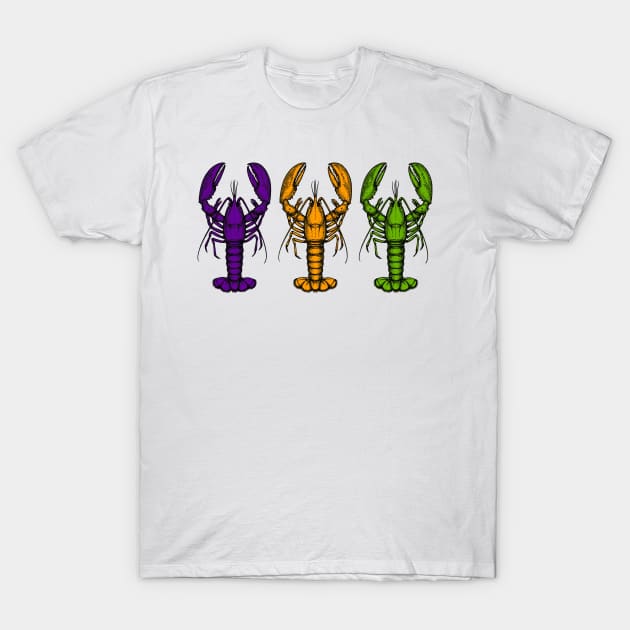 Crawfish Crawdad New Orleans -Mardi Gras T-Shirt by nakos